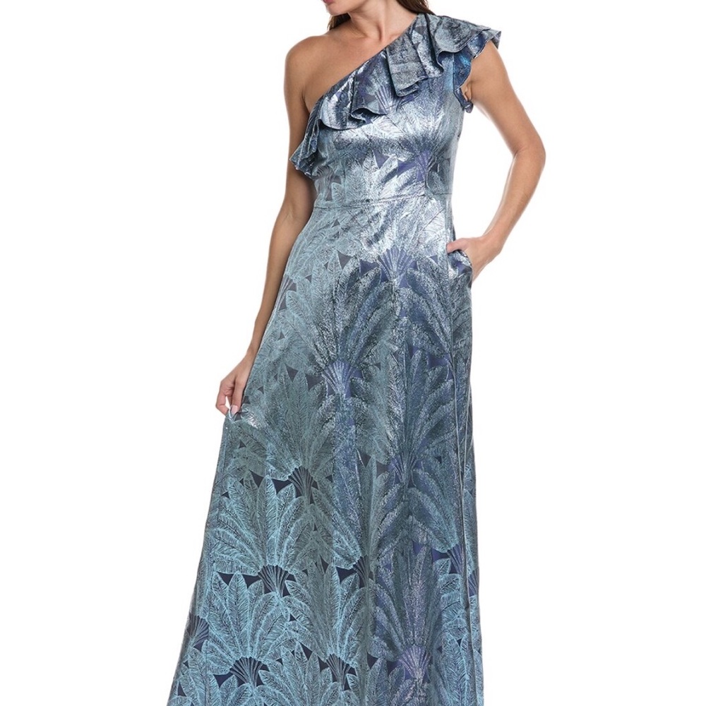 Elegant Blue One-Shoulder Dress